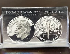 Ronald Reagan .999 Silver Plated Dime Collectible Coin With COA In Coin Capsule