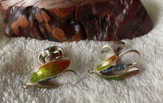 DEAKIN & FRANCIS Enameled Silver FLY Fishing Cufflinks NO Reserve