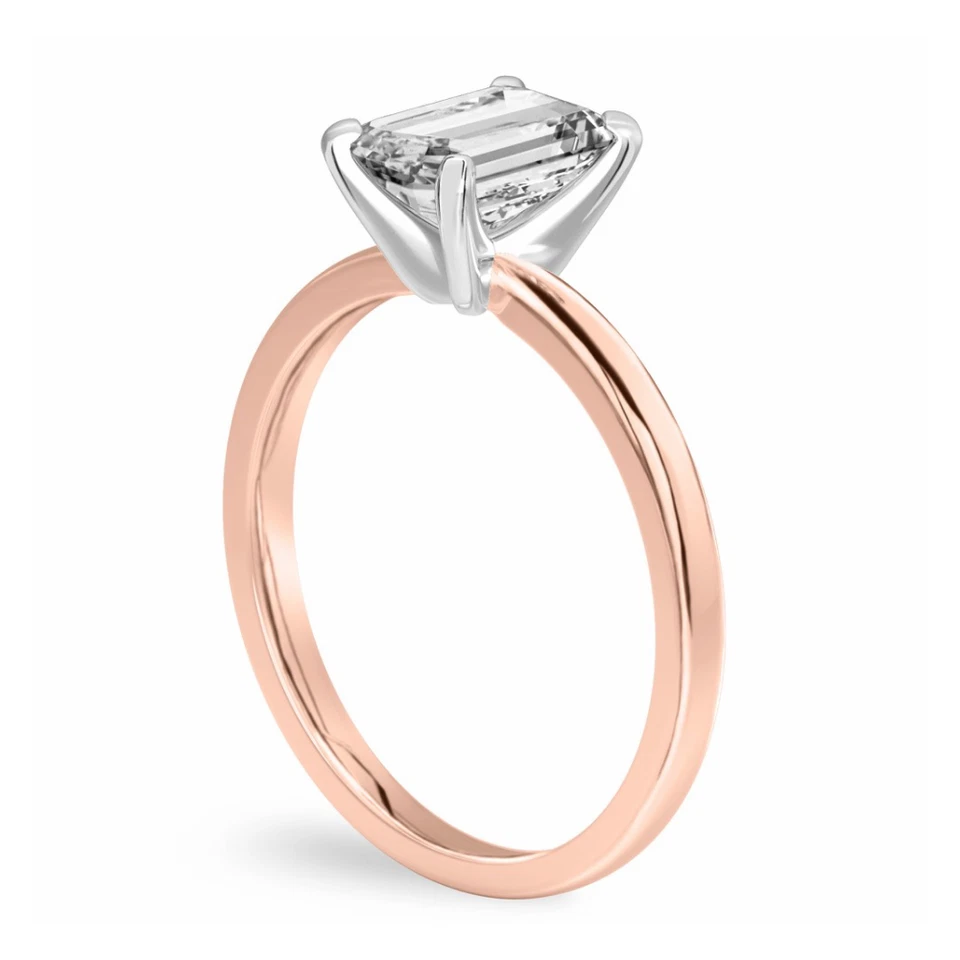 Mehrfarbiger Gold Diamant Ring IGI GIA Lab Grown Smaragdschliff 1 Karat... - Bild 4 von 4