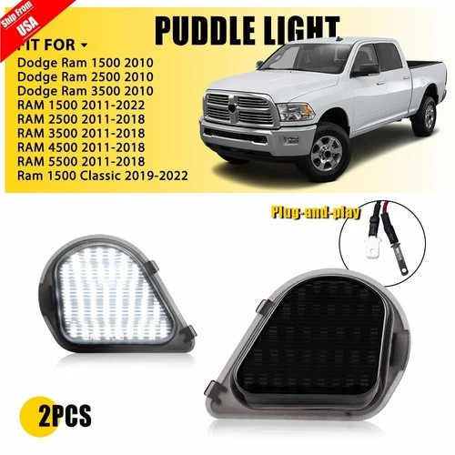 For Dodge Ram 10-18 1500 2500 3500 4500 5500 Truck LED Side Mirror Puddle Lights