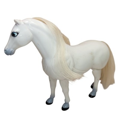 7'' 1997 Vintage Mattel Barbie White Walking Horse~ Rooted Mane & Tail~ 