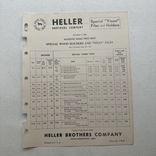 1949 Heller Brothers Co. Special &ldquo;Vixen&rdquo; Files & Holders Product Price List