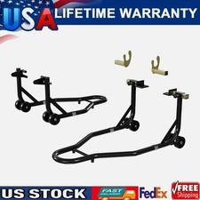 900Lbs Heavy Duty Motorcycle Stand Lift Capacity Front & Rear Combo Stands Set