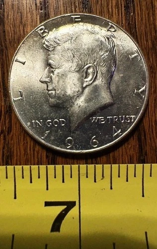 1964 D 50C Kennedy Brillant Uncirculated Half Dollar 90% Silver