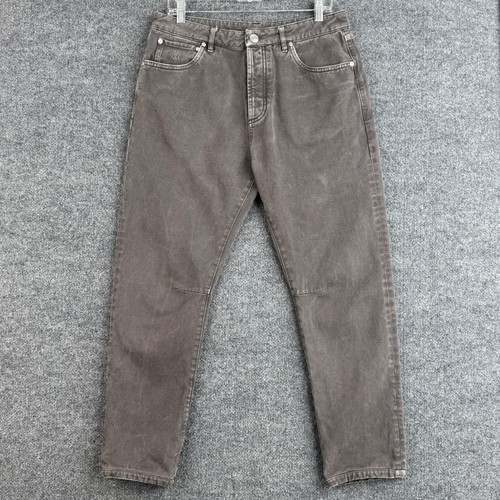 Brunello Cucinelli Jeans Mens 32x30 Gray Washed Casual Italy Straight Leisure