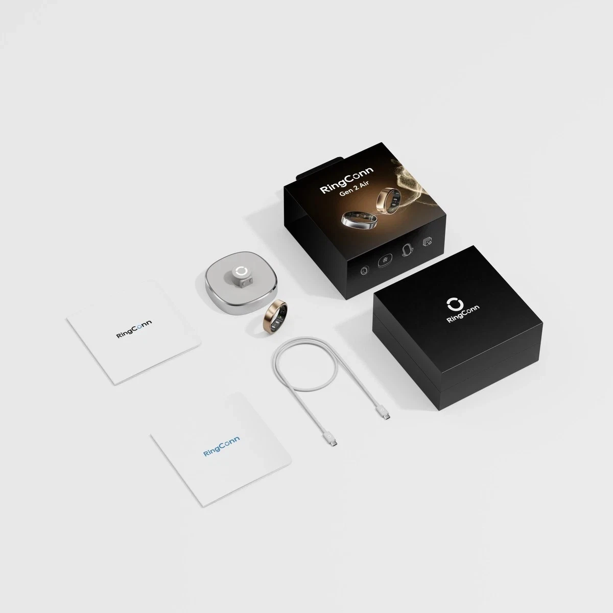 RingConn Gen 2 Air Smart Ring Größe 8 Dune Gold Schlaftracker Neuwertig MwSt