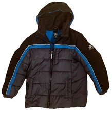 Boys' Size 8 Zero XPosur Hooded Puffer Jacket/Coat -- Blue And Silver