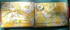 Vintage NOS Lady Pepperell Double Fitted &Flat Sheets Gold,,green Floral Sheets