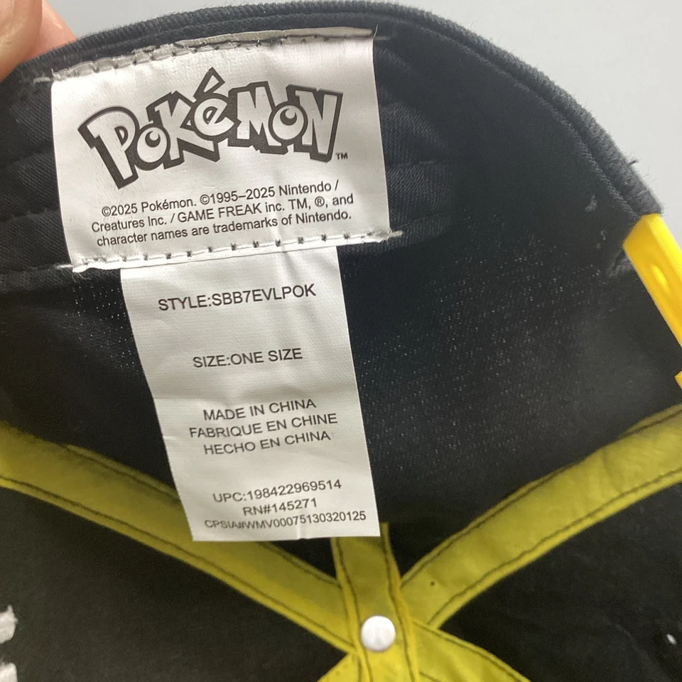 Gorra de béisbol Pikachu talla juvenil, nueva, negra y amarilla - ¡NUEVA!! Foto 4 de 4