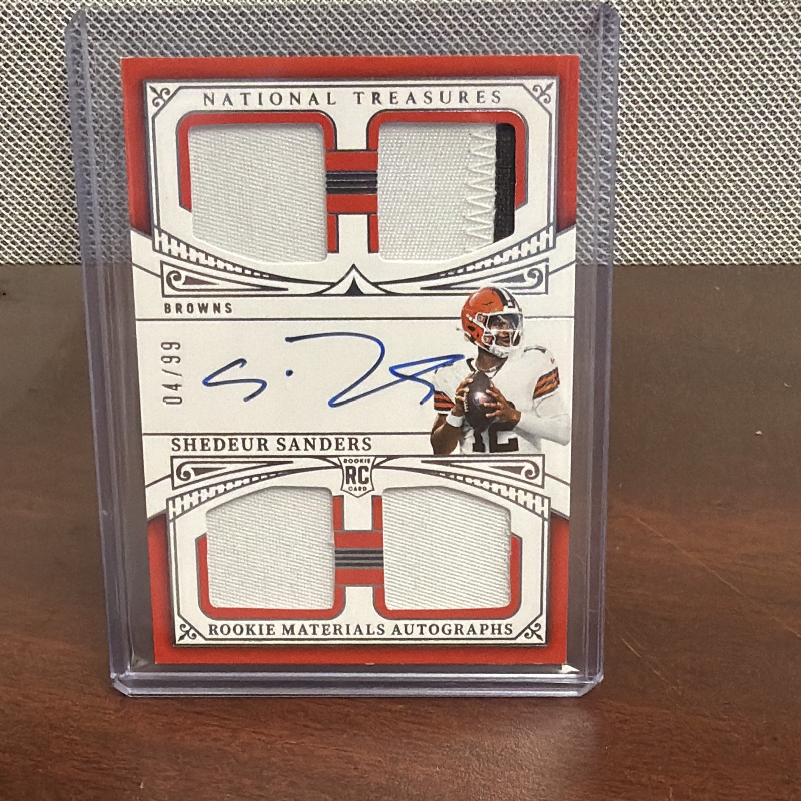 2025 National Treasures Rookie Materials Quad 4/99 Shedeur Sanders Auto RC