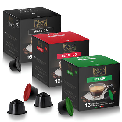 Nero Nobile Variety Pack Coffee Capsules Compatible with Dolce Gusto 48 Capsules
