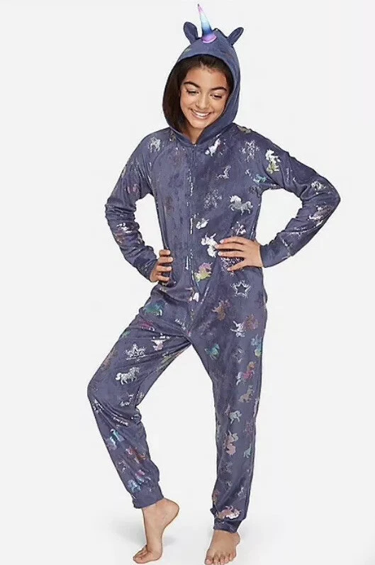 Justice Girls Glitter Mane Unicorn One Piece Sz 12 Pajama Party | eBay