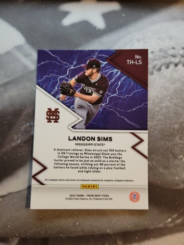 Landon Sims 2022 Prizm Draft Thunder Struck #TS-LS - Picture 2 of 2