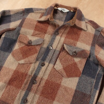 vtg 70s 80s usa WOOLRICH buffalo plaid check wool flannel
