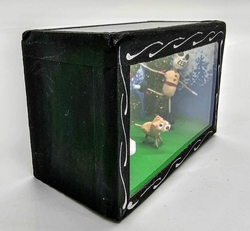 Skateboarder Merry-Go-Round Mexican Day of the Dead Shadow Box Diorama Folk Art - Picture 4 of 13