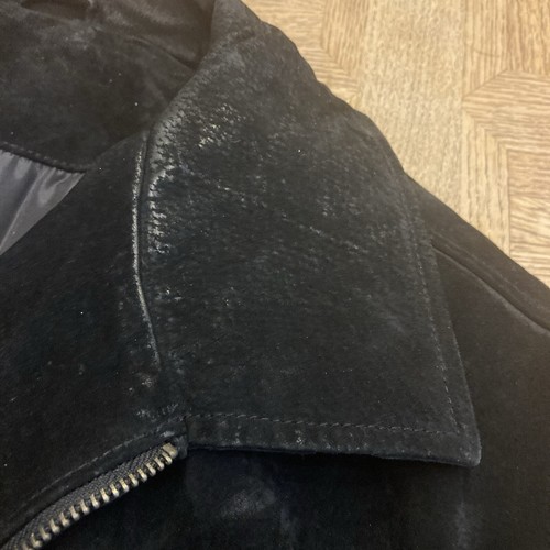 Knights Bridge Men's Black Suede Leather Coat, Size 2XL Full Zip, Zip Pockets - Picture 7 of 13