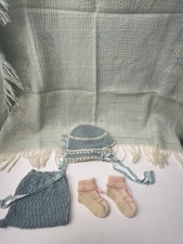 Antique Primitive Little Girl Clothes Blanket Bonnet Socks Purse 1 Day Ship