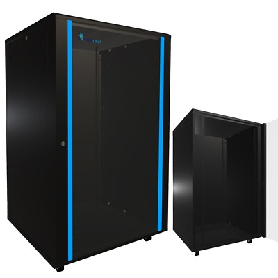 EXTRALINK Netzwerkschrank Serverschrank Stehend 27HE 800x800 Schwarz