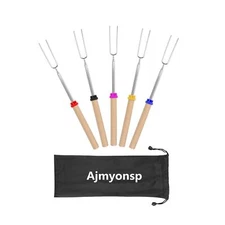 Ajmyonsp Marshmallow Roasting Sticks Smores Stick for Fire Pit - Hot Dog Camp...
