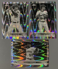 3- 2022 Topps Chrome Sonic Contreras, Adams, Fairchild RC: B&W Ray Wave *READ*