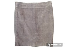 J. Crew Corduroy Skirt Womens Sz 6P Petite Straight Pencil Back Zip Slit Grey