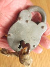 Vintage Padlock secure 2 lever Belfry brand with one key.