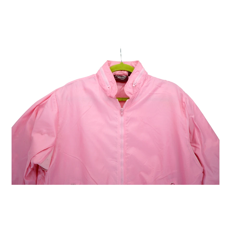 Chaqueta deportiva Silver Fox By Rainbow para mujer de nailon rosa, talla grande - cremallera completa Foto 3 de 4