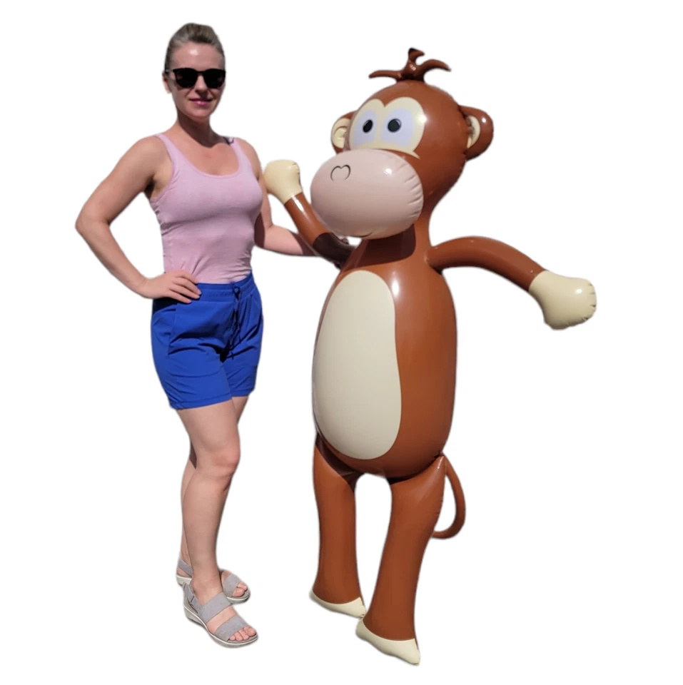 Enorme mono inflable (vinilo) de 65" (más de 5 pies) de alto divertido animal de la selva Foto 4 de 4