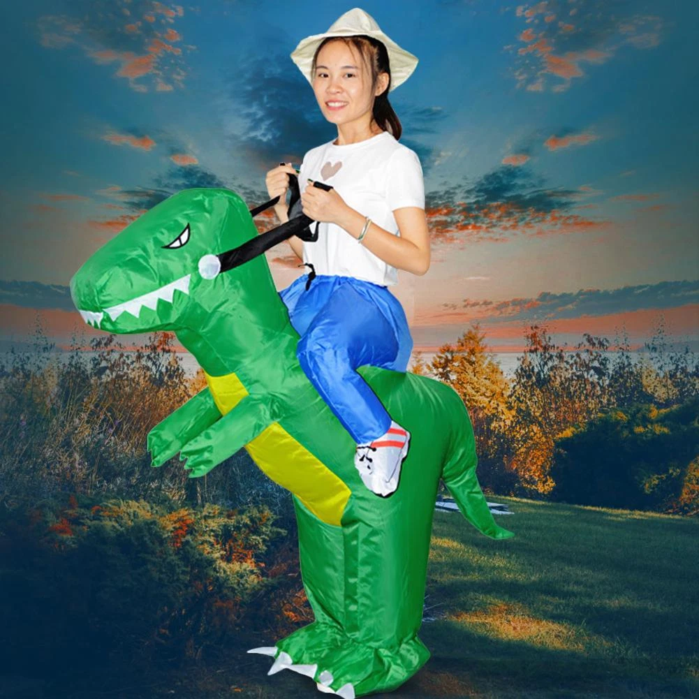 Kid riding store a dinosaur costume