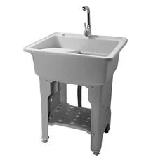 Freestanding Utility Sinks Sink Laundry Tub with Inlet Pipe and Drain Pipe New