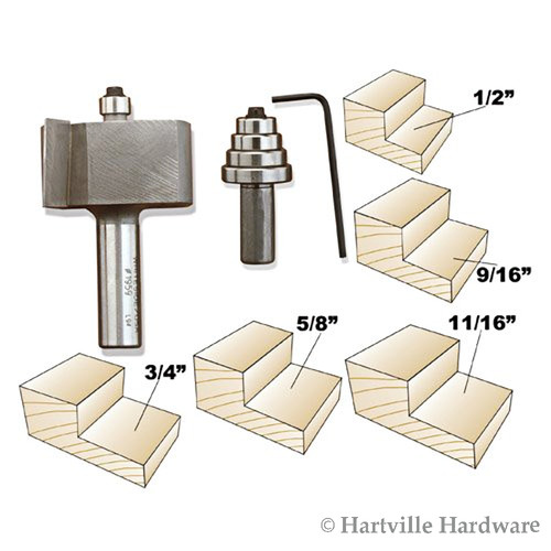 Whiteside #1960 1/2" Shank x 1" Long x 1-7/8" Diameter Multi-Rabbet Bit Set