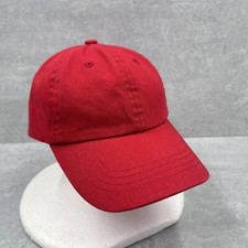 SCALA Kids Blank Red Hat Baseball Ball Cap ADJUSTABLE Relaxed Fit