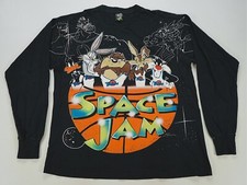 Rare VTG Space Jam Looney Tunes 1996 All Over Print Long Sleeve T Shirt 90s SZ L