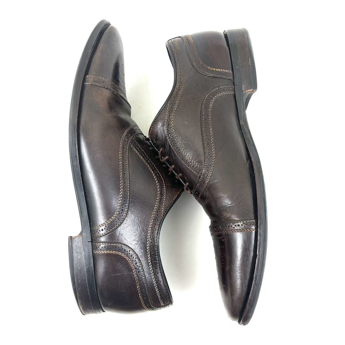 SAOLA To Boot New York Adam Derrick David Oxford a coda di rondine in pelle marrone punta a cappuccio taglia 10