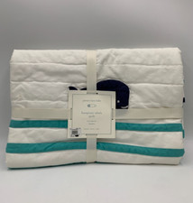 Pottery Barn Kids Hamptons Whale Beach Ocean Baby Quilt 36" x 50" Z1286 READ