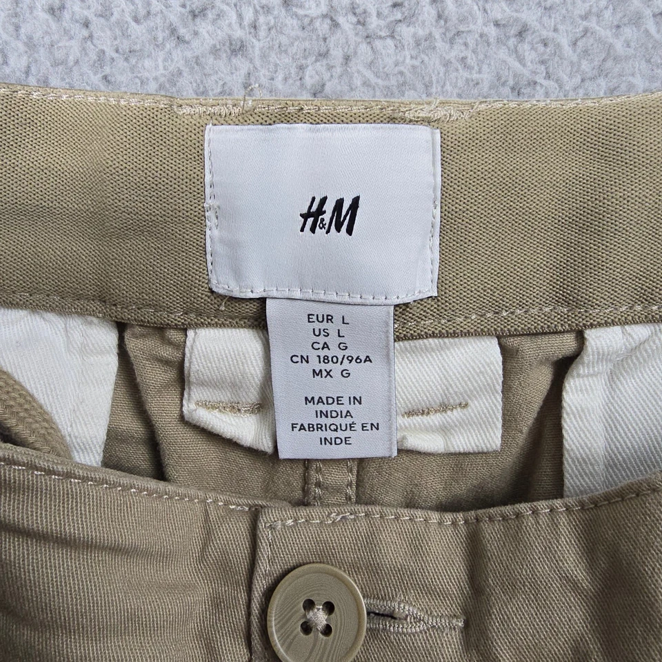 H&M 短裤男式大号 L 米色卡其色轻便远足弹力户外滑板 — 第 3/4 张图片