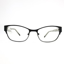 CHELSEA MORGAN CM4004 BK black clear Rectangle Eyeglasses 53-17-135