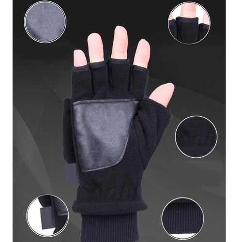 Fleece Flap Gloves Man Student Adult Thicken for Riding Double Layers - Picture 8 of 12