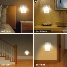 Motion Sensor LED Night Light AC85-265V EU/US Plug-in, Warm/Cold White, PIR Indu