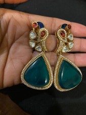 Bollywood Indian/Pakistani Jewelry, Meenakari Flower Stud Earrings for Women,