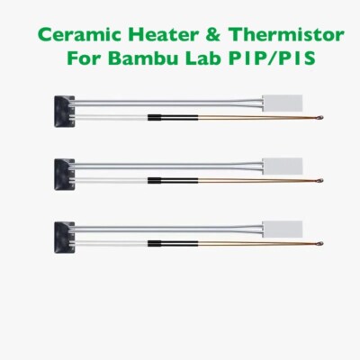 Ceramic Heater & Thermistor For Bambu Lab P1P/P1S Hotend Heating Tube 3D Printer