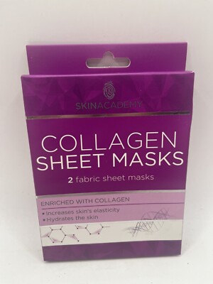Skin Academy Collagen Sheet Masks Pack Of 2 Fabric Sheet Masks Hydrates
