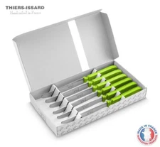 Sabatier Chien aka Dog Knife Stainless Steel Table Knife Apple Green France 6 Pk