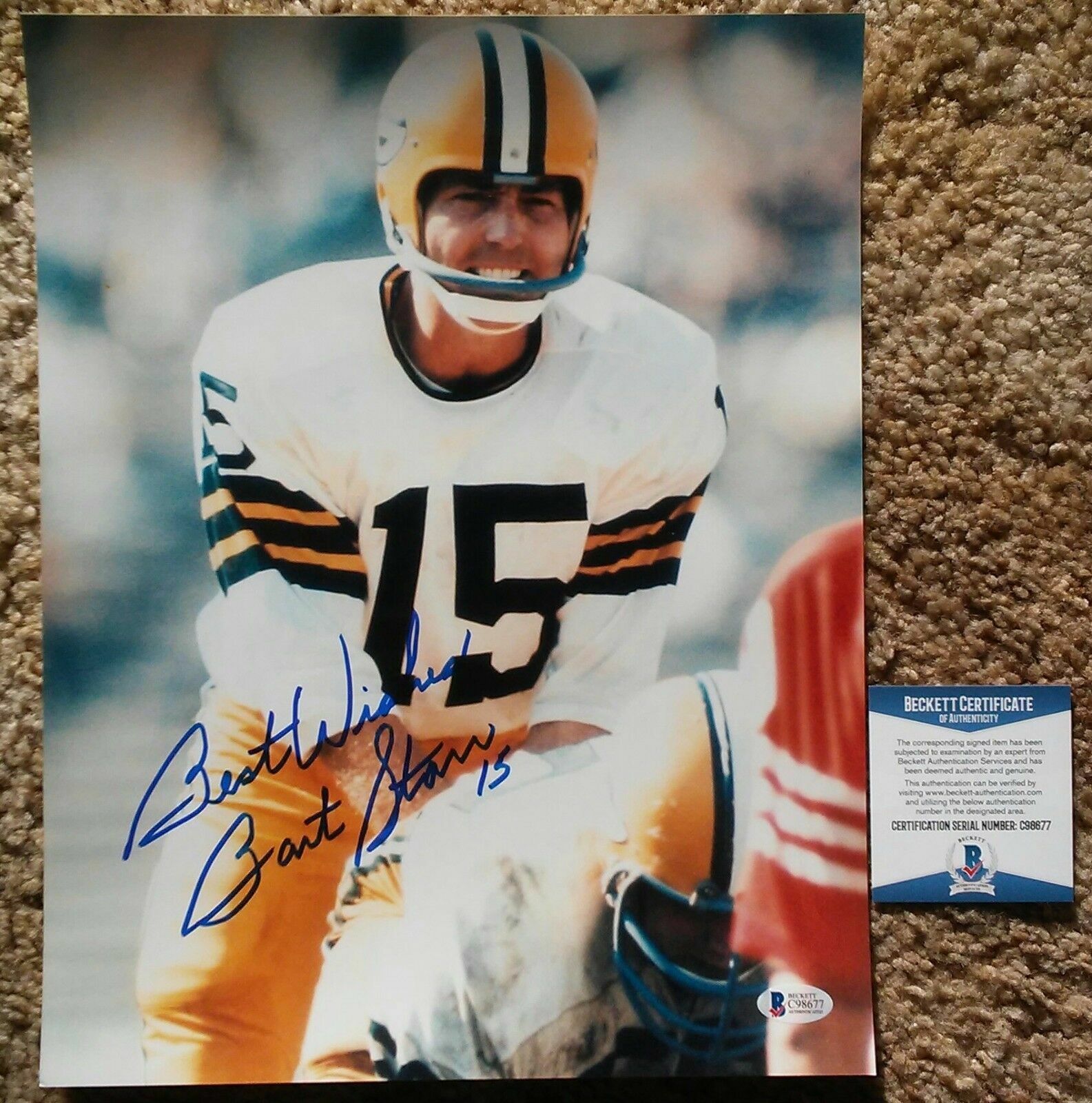 Bart Starr Autographed Signed Green Bay Packers 11x14 Photo NFL Beckett COA 