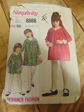 Simplicity Girls 1960s 1 Pc Dress Sewing Patt...