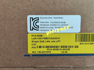 ADVANTECH PCA6028VG-00A2E Industrial motherboard brand new PCA6028VG-00A2E$