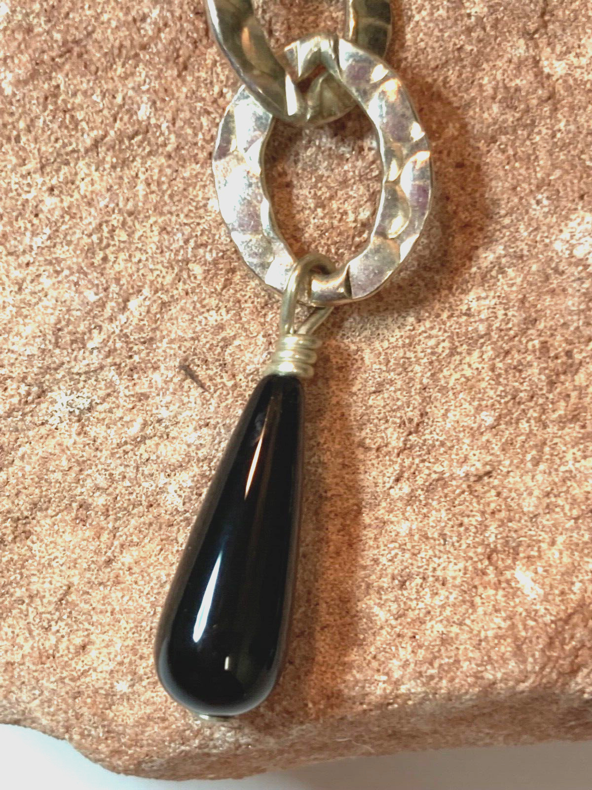 Earrings, Interlocking Hammered Sterling Silver &… - image 4