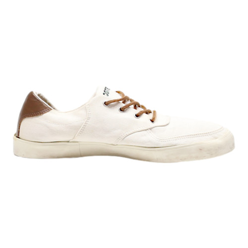 LACOSTE Low Top Trainers White Canvas Mens UK 7.5