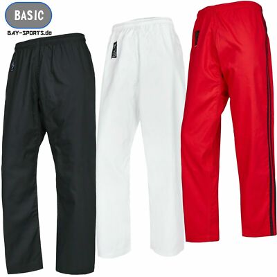 BAY Basic Hose schwarz weiß Baumwolle Gummibund Tai Chi Wu Shu Wing Tsun Shaolin
