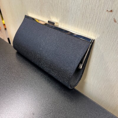 Black Clutch Purse Shoulder Strap No Brand Made In China